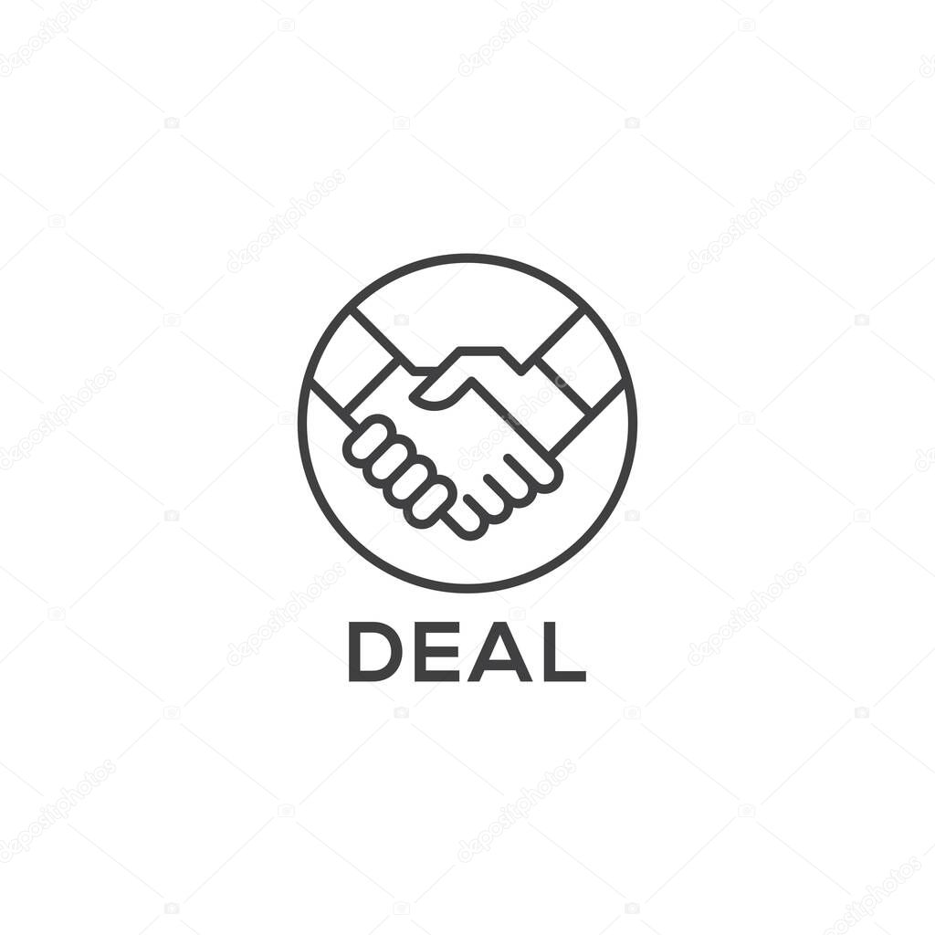 Handshake deal icon logo template