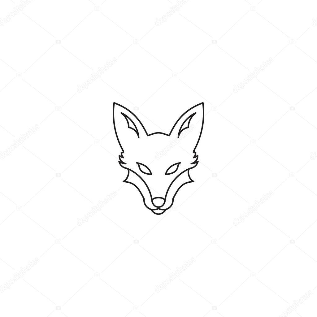 Fox face. Vector logo icon template