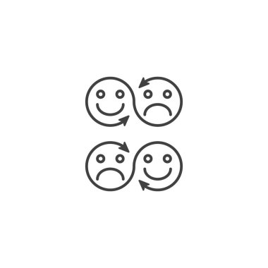 Değişen duygular, karamsar, moral bozucu. Vektör simgesi şablonu