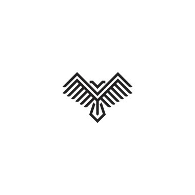 Soyut basit kuş çizgisi. Vektör logo şablonu