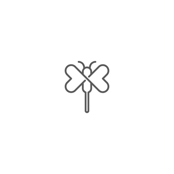 Libelle Mit Liebe Flügel Symbol Logo Vektor Vorlage — Stockvektor