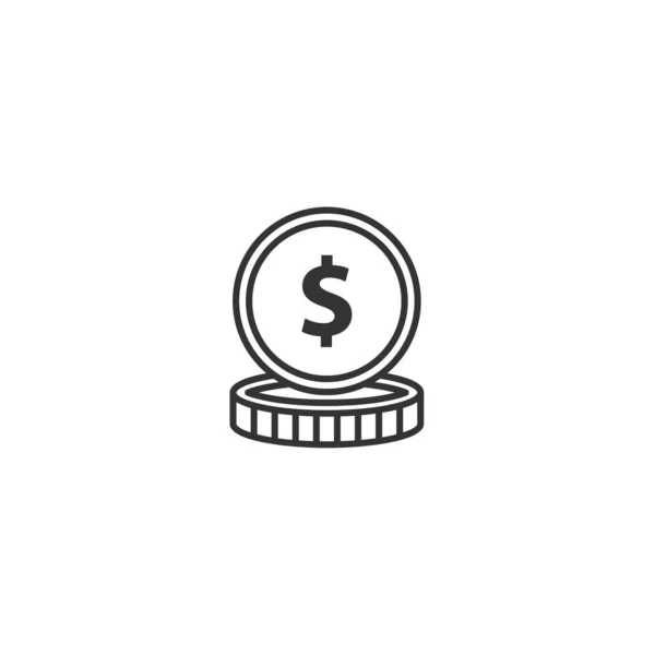 Coin Line Icon Vector — Stock Vector