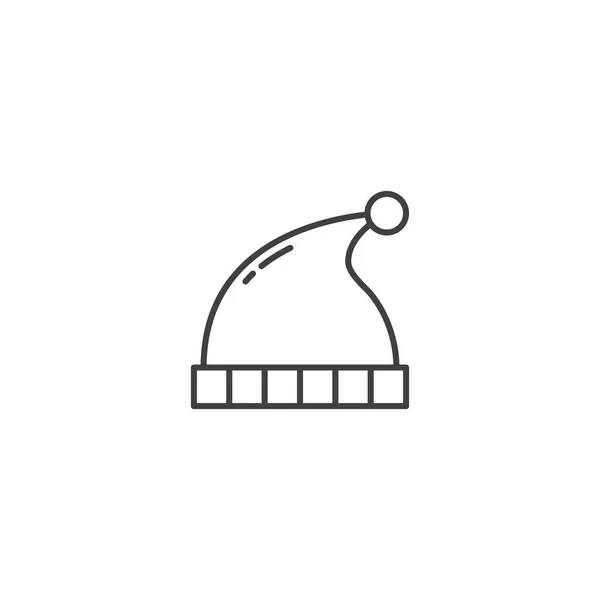 Chapeau Hiver Hiver Icône Vecteur Noël — Image vectorielle