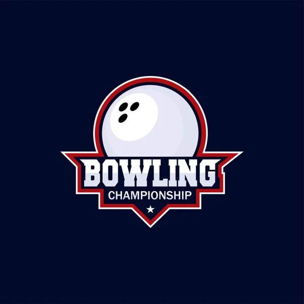 Bowling Modelo Ícone Logotipo Campeonato — Vetor de Stock