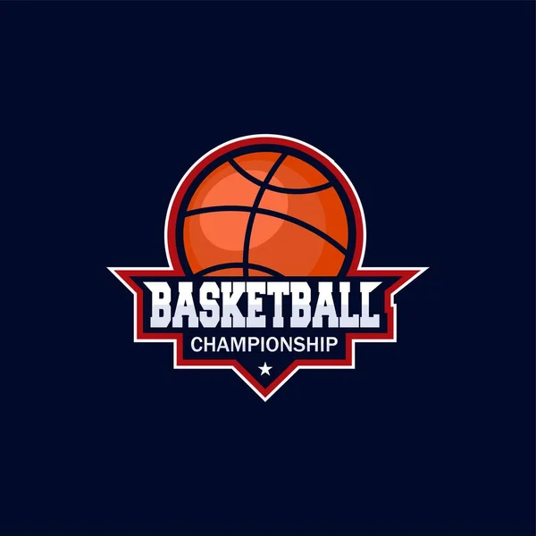Campionato Basket Modello Icona Logo Vettoriale — Vettoriale Stock