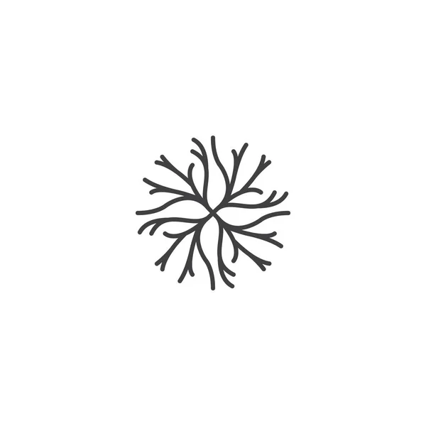 抽象的な木の根や小枝 ベクターロゴアイコンテンプレート — ストックベクタ