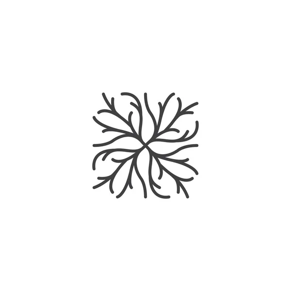 Абстрактний Корінь Дерева Або Гілочка Шаблон Піктограми Логотипу Вектора — стоковий вектор