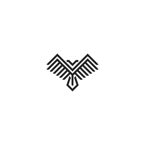 Soyut Basit Kuş Çizgisi Vektör Logo Şablonu — Stok Vektör