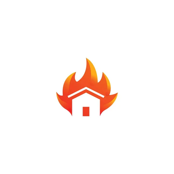 Casa Wildfire Vector Logotipo Icono Plantilla — Vector de stock