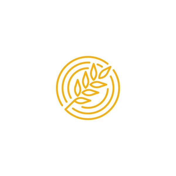 Agricultura Trigo Logotipo Orgánico Icono Vector Plantilla — Vector de stock