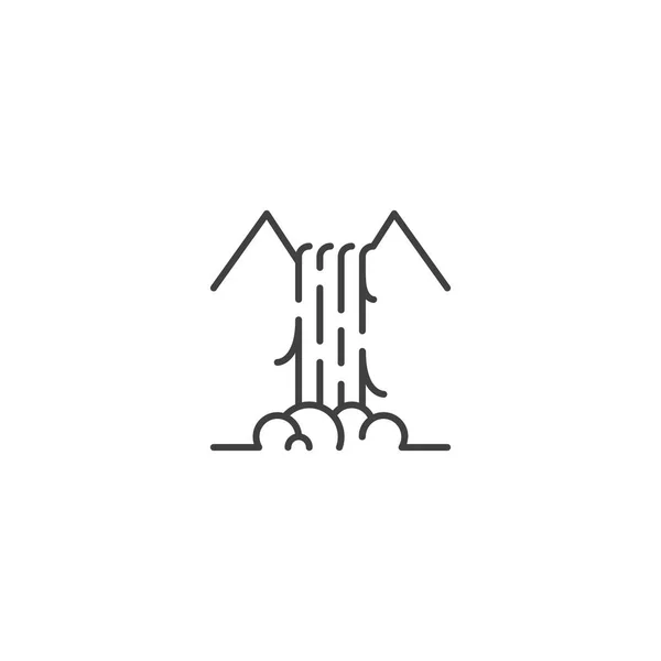 Вектор Значка Водоспаду Гірської Лінії — стоковий вектор