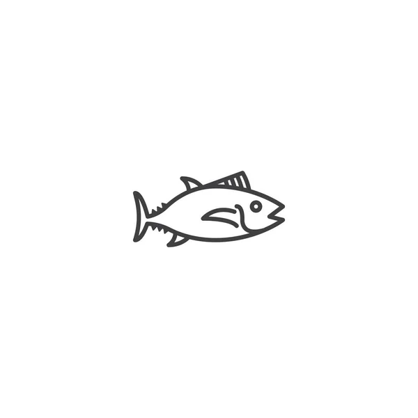 Pesce Tonno Modello Icona Logo Vettoriale — Vettoriale Stock