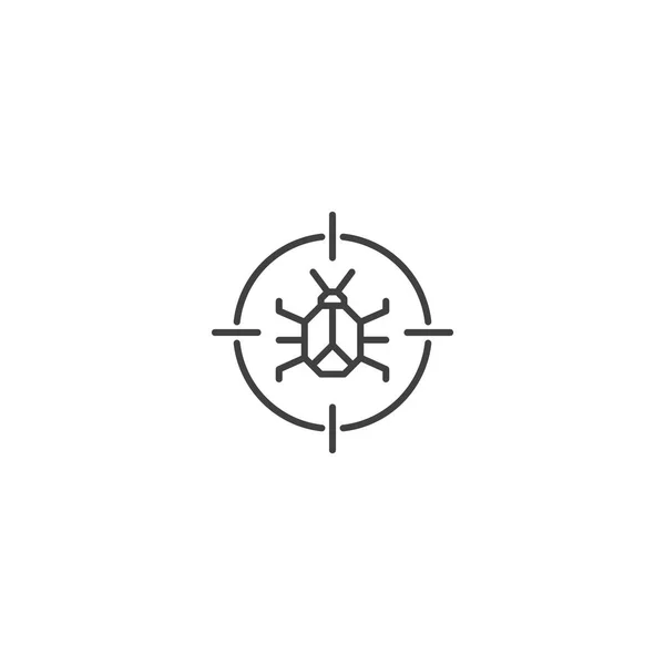 Target Bug Computervirus Icon Vektor — Stockvektor