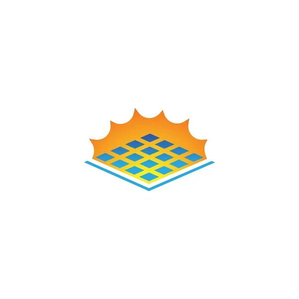 Énergie Solaire Solaire Modèle Icône Logo Vectoriel — Image vectorielle