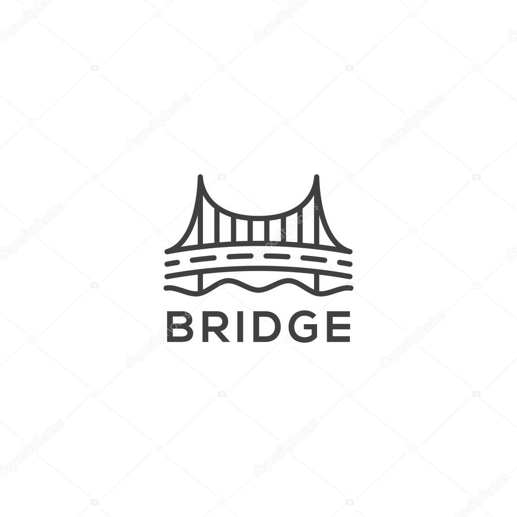 Bridge road. Vector logo icon template