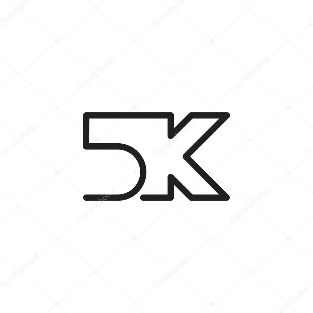 5k letter icon logo vector template