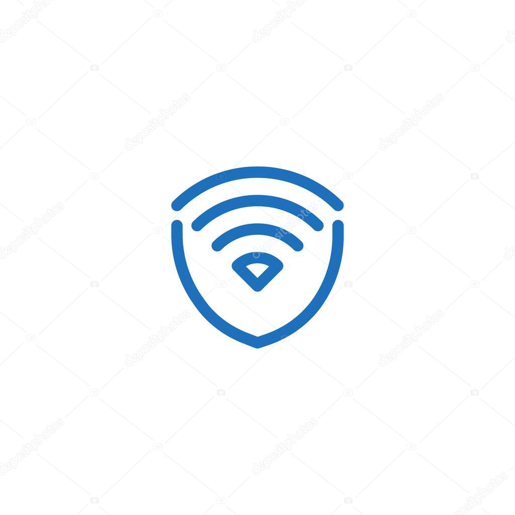 Wifi shield,connection protect . Vector logo icon template