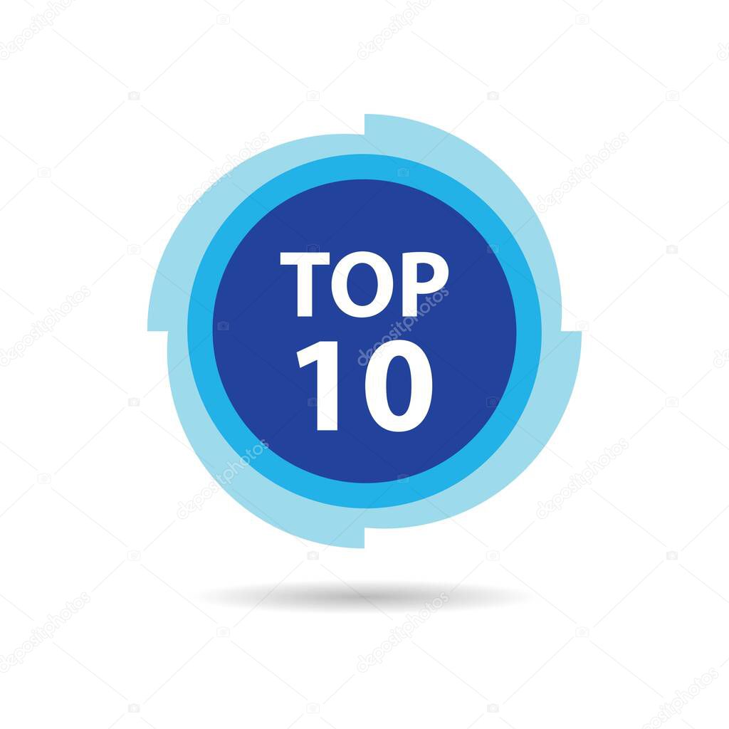 Top ten list, best 10. Vector icon template