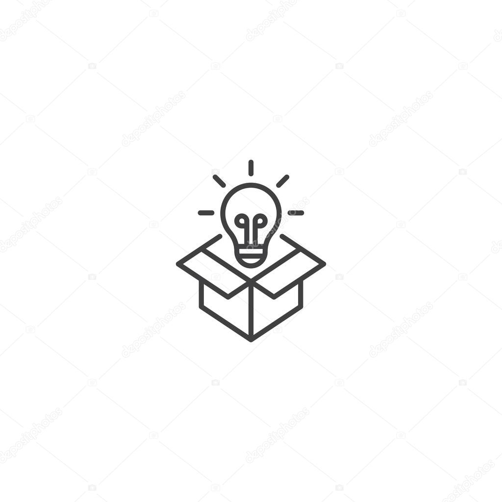 Think out of the box, creative line icon vector