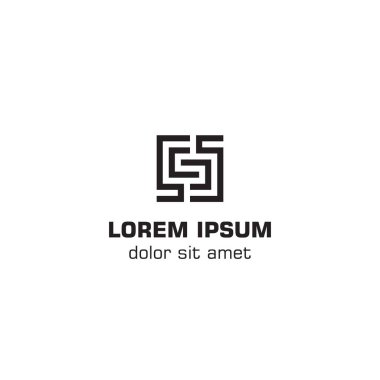 S harfi, çift s, üçlü negatif uzay logosu simgesi