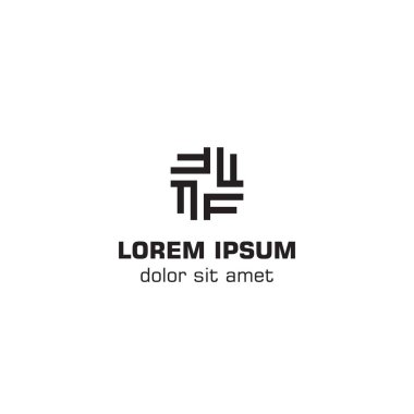 Dördüncü harf F soyut logo simgesi