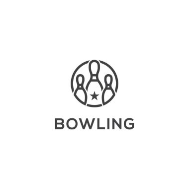 Bowling simgesi logo şablonu