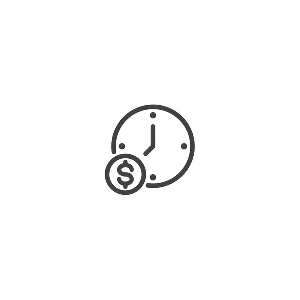 Tiempo Icono Del Dinero Tiempo Trabajo Icono — Vector de stock