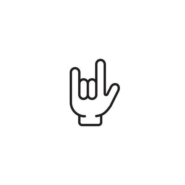 Rocker Hand Pictogram Eenvoudig — Stockvector