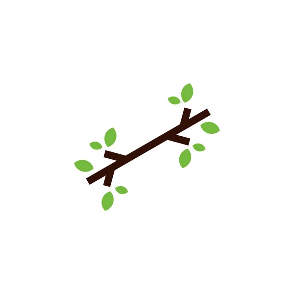 Twig Leaf Tree Vector Logo Template — 图库矢量图片