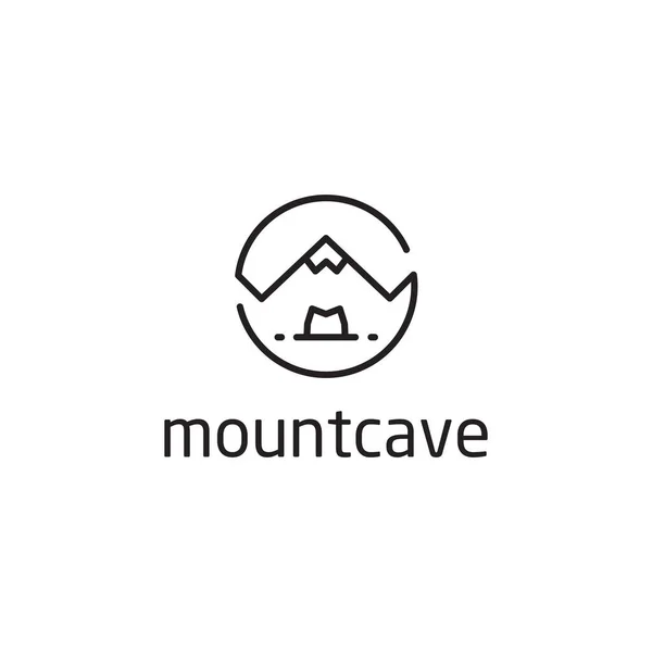Mountain Grotta Vektor Ikon Logotyp Mall — Stock vektor