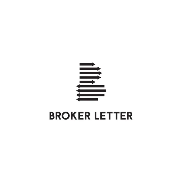 Buchstabe Pfeil Broker Vektor Logo Symbol — Stockvektor