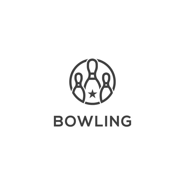 Bowling Ícone Logotipo Modelo — Vetor de Stock