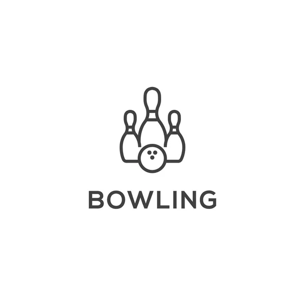 Bowling Ícone Logotipo Modelo — Vetor de Stock