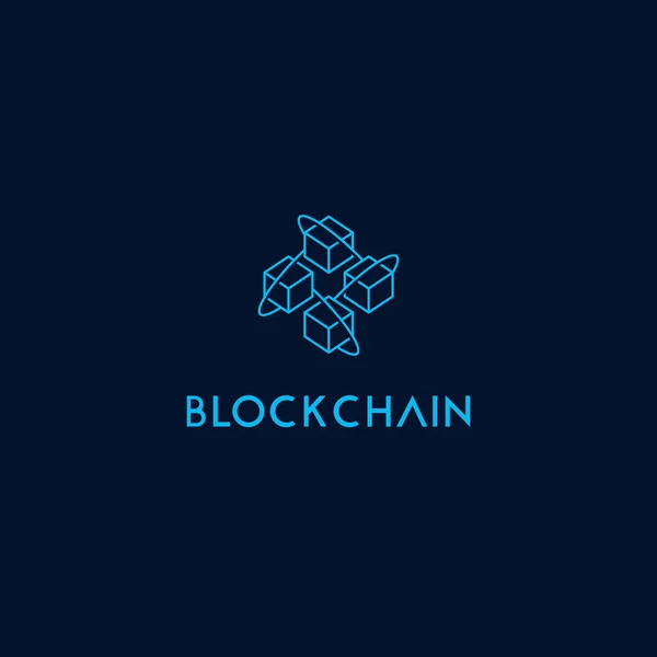 Block Chain Icon Logo Template — Stock Vector