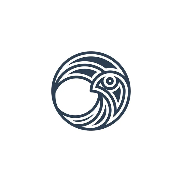 Línea Pájaro Tribal Vector Logotipo Plantilla — Archivo Imágenes Vectoriales