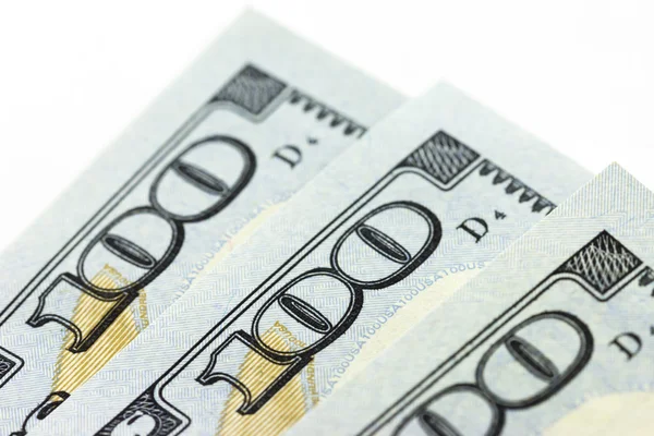 Macro US dollars on white background — Stock Photo, Image