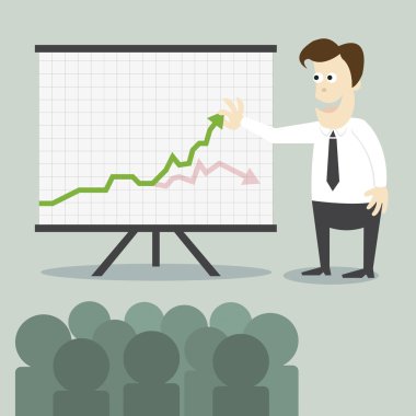 İnsanlar grafik sunum ile iş adamı