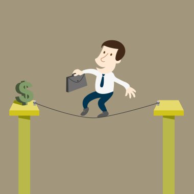 İş adamı için para için risk