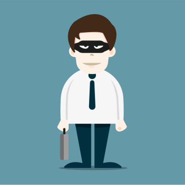 Thief in business man clipart