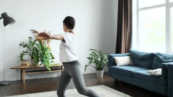 Une Jeune Femme Indienne Est Engagée Dans Ballet Faisant Exercice — Video