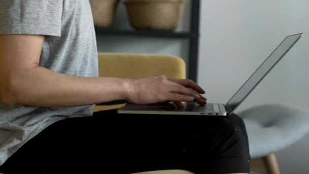 Close Women Hands Typing Laptop Doing Online Training Business Doing — Stock videók