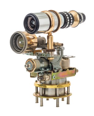 Steampunk oyuncağı. Çelik ve bronz parçalar.