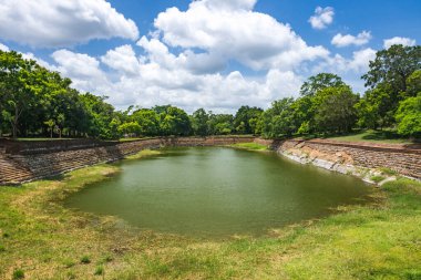 Anuradhapura, Sri Lanka. The Elephant Pond, Eth Pokuna in the ancient city. It's the largest man-made pond at the UNESCO site of Anuradhapura.