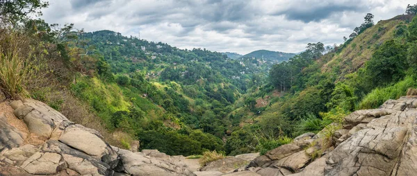 Belo Panorama Montanhoso Ella Rock Sri Lanka Dia Nublado — Fotografia de Stock