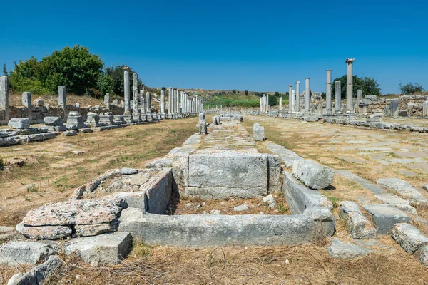 Ruínas Antiga Cidade Perge Perge Uma Antiga Cidade Grega Costa — Fotografia de Stock