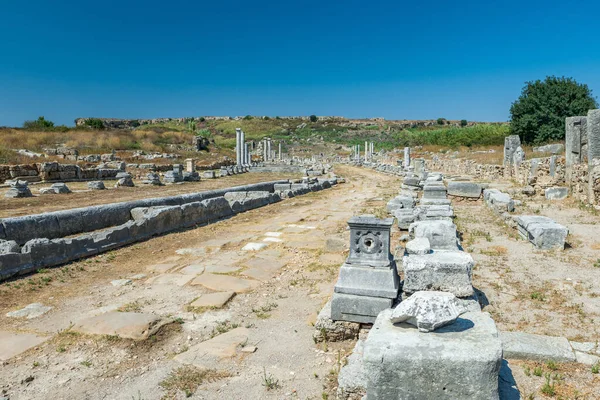 Ruínas Antiga Cidade Perge Perge Uma Antiga Cidade Grega Costa — Fotografia de Stock