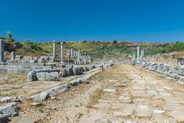 Ruínas Antiga Cidade Perge Perge Uma Antiga Cidade Grega Costa — Fotografia de Stock