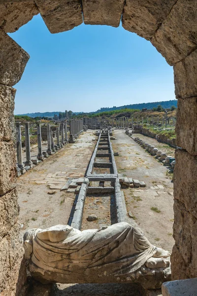 Ruínas Antiga Cidade Perge Perge Uma Antiga Cidade Grega Costa — Fotografia de Stock