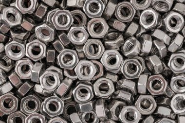 Paslanmaz çelik fındıklı arka plan makro fotoğrafı. Yüksek çözünürlüklü yakın plan fotoğraf