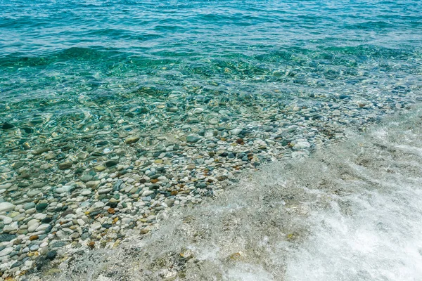 Галечный Берег Волны Анталии Турция Пляж Коньяалты — стоковое фото